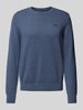 s.Oliver RED LABEL Regular Fit Strickpullover aus reiner Baumwolle mit Label-Stitching Bleu