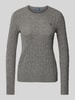 Polo Ralph Lauren Pullover mit Zopfmuster Modell 'JULIANNA' Mittelgrau