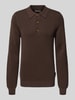 Casual Friday Gebreide pullover met polokraag, model 'ABEL' Chocoladebruin