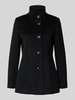 Fuchs Schmitt Wollmantel mit Stehkragen Black