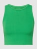 Jake*s Casual Tanktop in riblook Appeltjesgroen