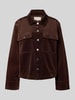 FREE/QUENT Jacke mit Knopfleiste Modell 'Cordy' Dunkelbraun