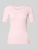 Marc Cain T-Shirt mit Rundhalsausschnitt und Label-Detail Rosa