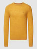 MCNEAL Strickpullover mit Label-Stitching Senfgelb meliert