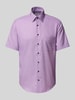 ETERNA Modern fit zakelijk overhemd met knoopsluiting Aubergine