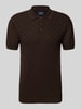 MCNEAL Regular fit gebreide polo met knoopsluiting Chocoladebruin