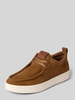 Tommy Hilfiger Sneakers van echt leer met labelpatch Hazelnoot