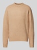 Jack & Jones Strickpullover mit Rundhalsausschnitt Modell 'OLLIE' Beige