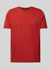 Fynch-Hatton T-Shirt mit Logo-Stitching Rostrot