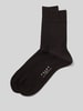 Falke Socken mit Label-Print Modell 'MILANO' Mittelbraun