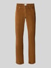 Brax straight fit corduroy broek van katoenmix model 'Mythos Flex Cord' Camel
