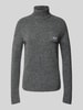 Liu Jo White Gebreide pullover met labelstitching Donkergrijs