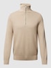 Marc O'Polo Strickpullover mit Troyer-Kragen Sand