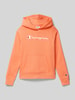 CHAMPION Hoodie mit Label-Stitching Koralle