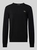 Lacoste Strickpullover mit Logo-Patch Black