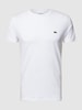 Lacoste T-Shirt in unifarbenem Design Modell 'Supima' Weiss