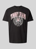 Tommy Jeans T-shirt van katoen met motiefprint, model 'VARSITY TIGER' Zwart