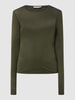 MaxMara Leisure Shirt met lange mouwen en stretch, model 'Trento' Olijfgroen
