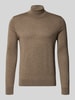 Profuomo Slim Fit Rollkragenpullover aus Wolle Mittelbraun