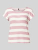 Vero Moda Relaxed Fit T-Shirt aus Viskose-Mix Modell 'WIDE STRIPE' Rosa