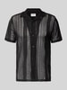 Lindbergh Relaxed Fit Strickhemd mit Resortkragen Black