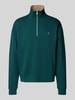 MCNEAL Relaxed Fit Troyer aus Baumwoll-Mix mit Troyer-Kragen Neon Gruen