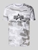 Alpha Industries T-Shirt mit Label-Print und Rundhalsausschnitt Weiss