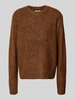 WOODBIRD Strickpullover mit Rundhalsausschnitt Modell 'Kurt' Dunkelbraun