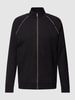 Christian Berg Men Sweatjacke mit Kontrastpaspeln Black