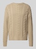 JAKE*S STUDIO MEN Gebreide pullover met kabelpatroon Beige