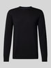 Christian Berg Men Strickpullover mit Woll-Anteil und Rundhalsausschnitt Black