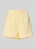 A-view Relaxed fit korte broek met structuurmotief, model 'Sonja' Geel