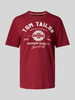 Tom Tailor Regular Fit T-Shirt aus reiner Baumwolle Dunkelrot