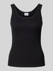 Jake*s Casual Tanktop in Ripp-Optik Black