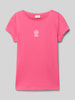 s.Oliver RED LABEL T-shirt o linii A z haftem Mocnoróżowy