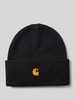 Carhartt Work In Progress Beanie met logostitching, model 'CHASE BEANIE 2' Zwart