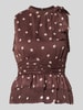 Neo Noir Blouse met opstaande kraag model 'Ansol' Middenbruin