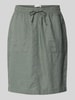 Christian Berg Woman Spódnica lniana o długości do kolan z nakładanymi kieszeniami Khaki
