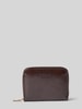 Seidenfelt Portemonnee met logodetail model 'Ylva' Donkerbruin