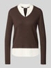 COMMA Longsleeve aus Viskose-Mix in Strick-Optik Dunkelbraun