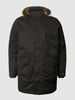 STOY Parka funkcyjna PLUS SIZE z odpinanym kapturem – wodoodporna  Czarny