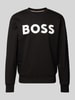 BOSS Sweatshirt met labelprint, model 'Soleri' Zwart