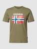 Napapijri T-Shirt mit Logo-Print Modell 'GUIRO' Olivgrün