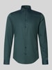 Jake*s Slim fit zakelijk overhemd van katoen met kentkraag Rietgroen