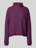 HUGO Gebreide pullover met opstaande kraag, model 'Safineynny' Aubergine