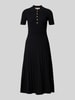 MICHAEL Michael Kors Polokleid aus Viskose-Mix mit Knopfleiste Black