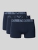 Emporio Armani Trunks mit elastischem Logo-Bund im 3er-Pack Dunkelblau
