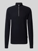 Casual Friday Gebreide pullover met schipperskraag, model 'Karl' Marineblauw