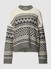 JAKE*S STUDIO WOMAN Gebreide pullover met zigzagmotief Zwart