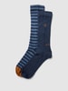 Scotch & Soda Sokken met labeldetail in een set van 2 paar, model 'Stripe Classic' Blauw